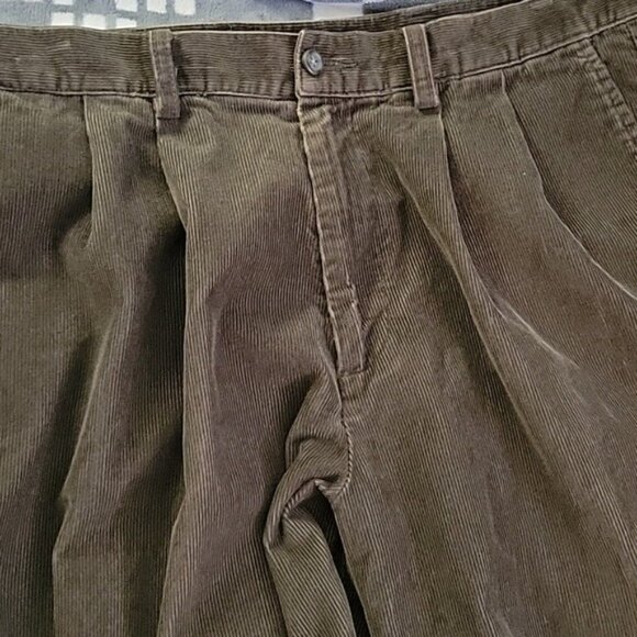 Dockers Mens Brown Pleated Front 4 Pocket Corduroy Cuffed Hem Pants 34W 31Length - Picture 10 of 10